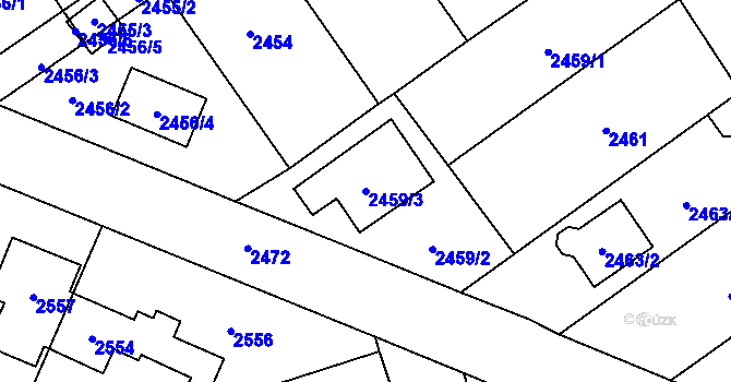 Parcela st. 2459/3 v KÚ Zábřeh na Moravě, Katastrální mapa