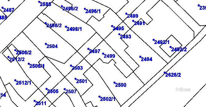 Parcela st. 2499 v KÚ Zábřeh na Moravě, Katastrální mapa