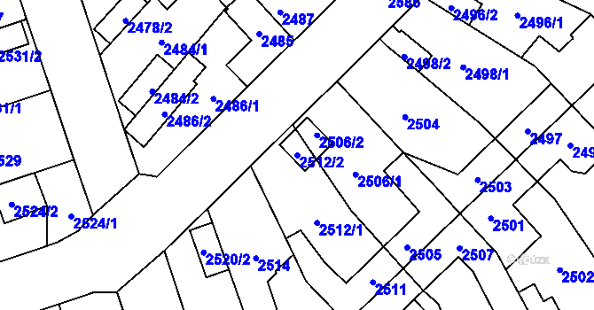 Parcela st. 2512/2 v KÚ Zábřeh na Moravě, Katastrální mapa