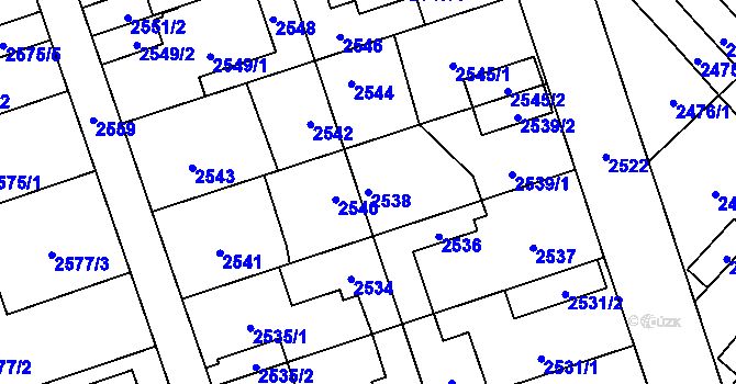 Parcela st. 2538 v KÚ Zábřeh na Moravě, Katastrální mapa