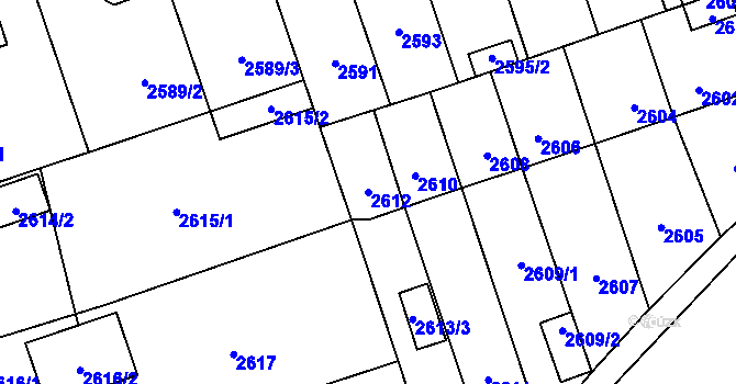 Parcela st. 2612 v KÚ Zábřeh na Moravě, Katastrální mapa