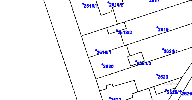 Parcela st. 2618/1 v KÚ Zábřeh na Moravě, Katastrální mapa