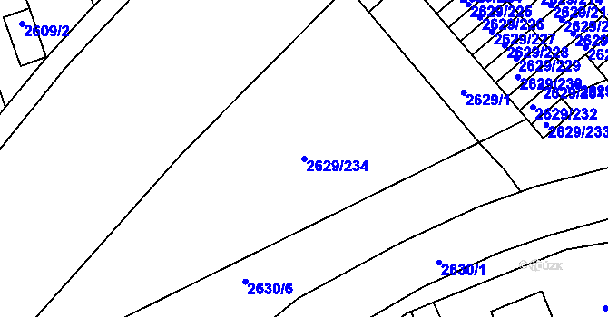 Parcela st. 2629/234 v KÚ Zábřeh na Moravě, Katastrální mapa