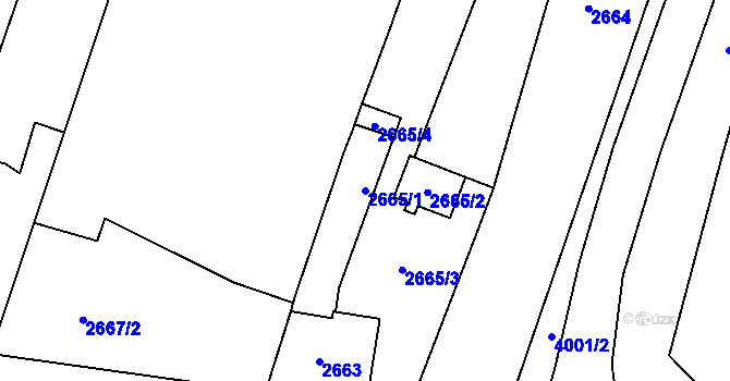 Parcela st. 2665/1 v KÚ Zábřeh na Moravě, Katastrální mapa