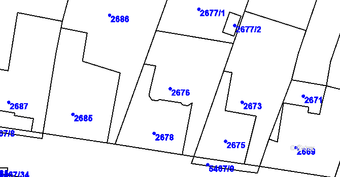 Parcela st. 2676 v KÚ Zábřeh na Moravě, Katastrální mapa