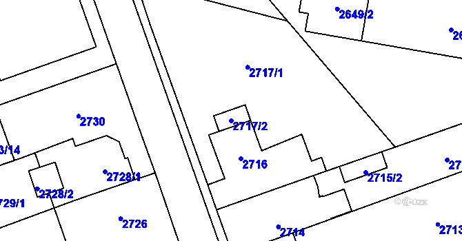 Parcela st. 2717/2 v KÚ Zábřeh na Moravě, Katastrální mapa