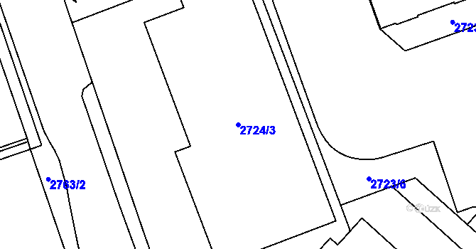 Parcela st. 2724/3 v KÚ Zábřeh na Moravě, Katastrální mapa
