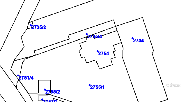 Parcela st. 2754 v KÚ Zábřeh na Moravě, Katastrální mapa