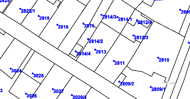 Parcela st. 2813 v KÚ Zábřeh na Moravě, Katastrální mapa