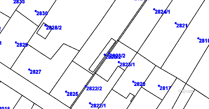 Parcela st. 2826/2 v KÚ Zábřeh na Moravě, Katastrální mapa
