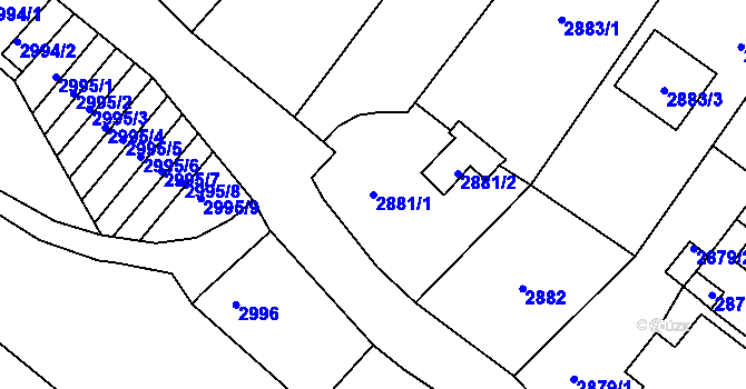 Parcela st. 2881/1 v KÚ Zábřeh na Moravě, Katastrální mapa