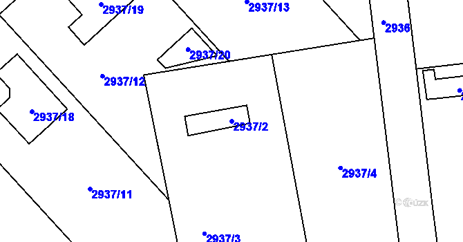 Parcela st. 2937/2 v KÚ Zábřeh na Moravě, Katastrální mapa