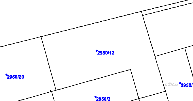 Parcela st. 2950/12 v KÚ Zábřeh na Moravě, Katastrální mapa