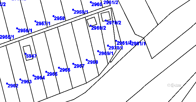Parcela st. 2969/1 v KÚ Zábřeh na Moravě, Katastrální mapa