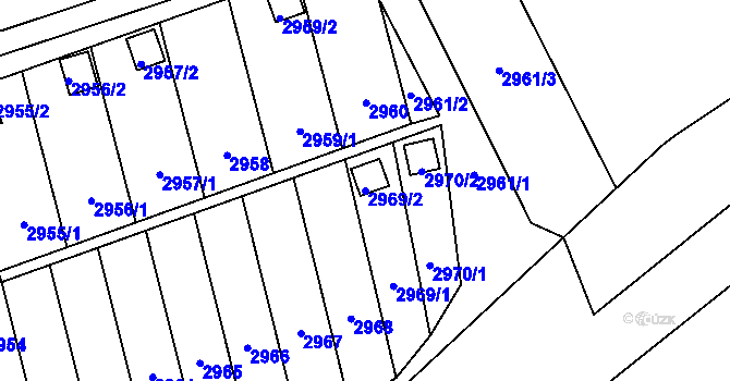 Parcela st. 2969/2 v KÚ Zábřeh na Moravě, Katastrální mapa