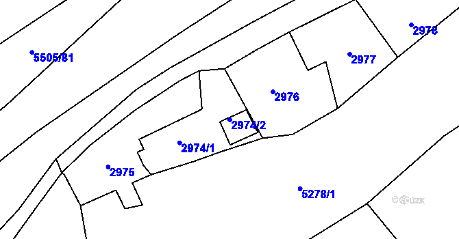 Parcela st. 2974/2 v KÚ Zábřeh na Moravě, Katastrální mapa