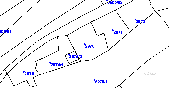 Parcela st. 2976 v KÚ Zábřeh na Moravě, Katastrální mapa