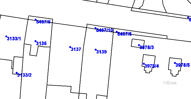 Parcela st. 3139 v KÚ Zábřeh na Moravě, Katastrální mapa