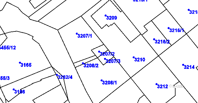 Parcela st. 3207/2 v KÚ Zábřeh na Moravě, Katastrální mapa