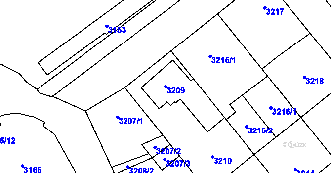 Parcela st. 3209 v KÚ Zábřeh na Moravě, Katastrální mapa
