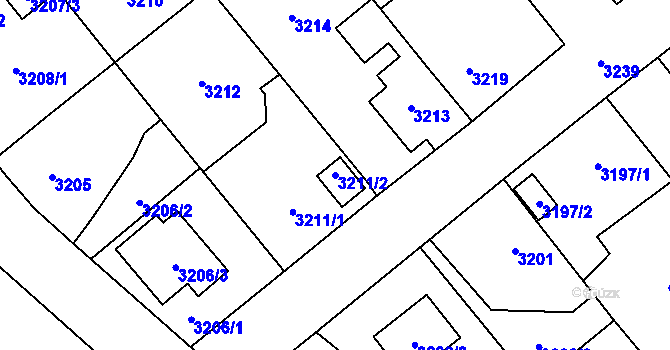 Parcela st. 3211/2 v KÚ Zábřeh na Moravě, Katastrální mapa
