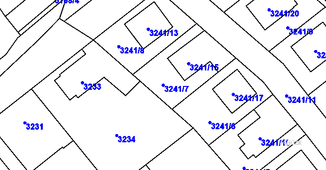 Parcela st. 3241/7 v KÚ Zábřeh na Moravě, Katastrální mapa