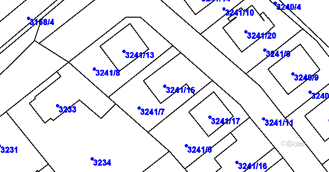 Parcela st. 3241/15 v KÚ Zábřeh na Moravě, Katastrální mapa