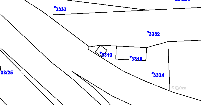 Parcela st. 3319 v KÚ Zábřeh na Moravě, Katastrální mapa