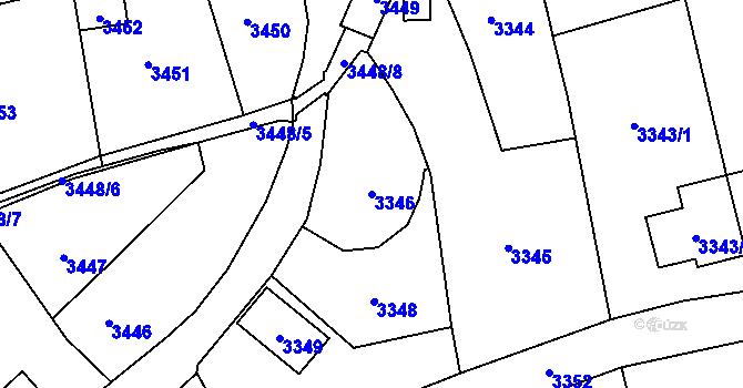 Parcela st. 3346 v KÚ Zábřeh na Moravě, Katastrální mapa