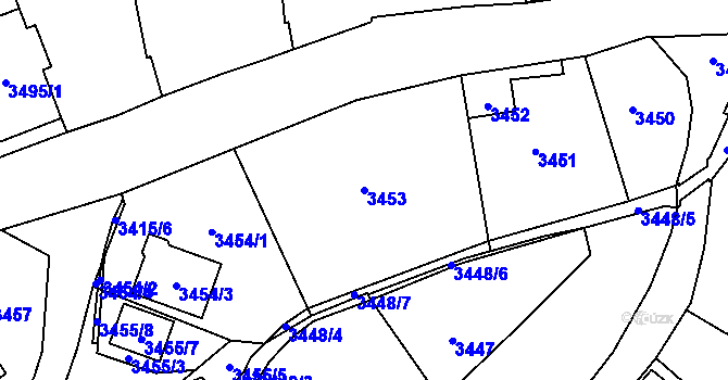 Parcela st. 3453 v KÚ Zábřeh na Moravě, Katastrální mapa
