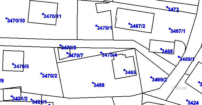 Parcela st. 3470/4 v KÚ Zábřeh na Moravě, Katastrální mapa