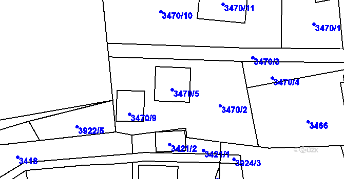 Parcela st. 3470/5 v KÚ Zábřeh na Moravě, Katastrální mapa