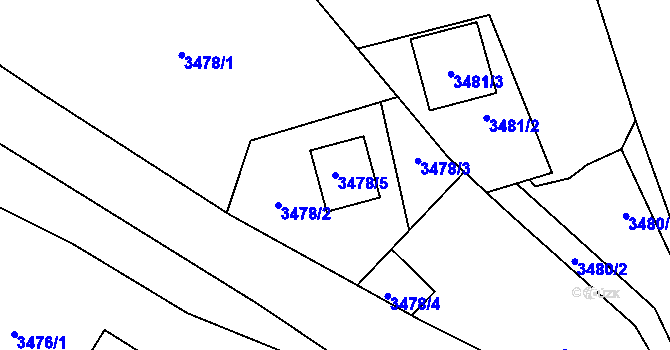 Parcela st. 3478/5 v KÚ Zábřeh na Moravě, Katastrální mapa