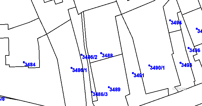 Parcela st. 3488 v KÚ Zábřeh na Moravě, Katastrální mapa
