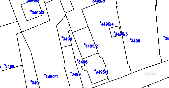 Parcela st. 3495/2 v KÚ Zábřeh na Moravě, Katastrální mapa