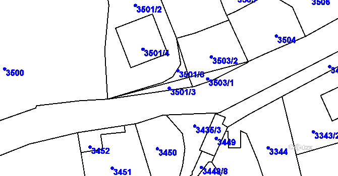 Parcela st. 3501/3 v KÚ Zábřeh na Moravě, Katastrální mapa
