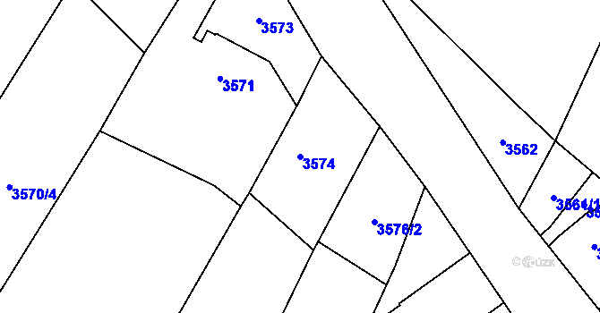Parcela st. 3574 v KÚ Zábřeh na Moravě, Katastrální mapa