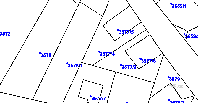 Parcela st. 3577/4 v KÚ Zábřeh na Moravě, Katastrální mapa
