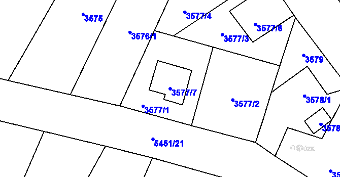 Parcela st. 3577/7 v KÚ Zábřeh na Moravě, Katastrální mapa