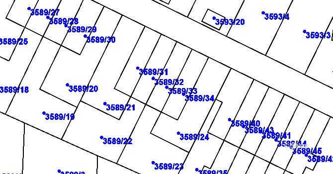 Parcela st. 3589/33 v KÚ Zábřeh na Moravě, Katastrální mapa