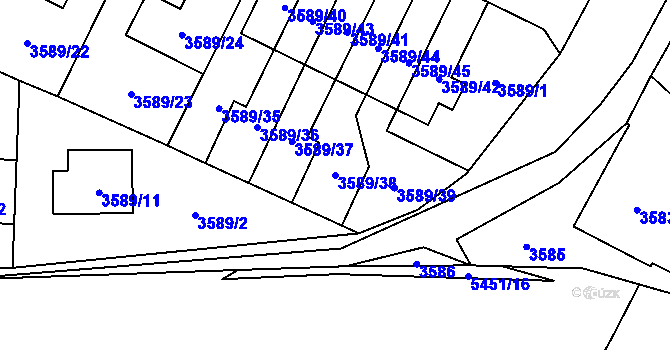 Parcela st. 3589/38 v KÚ Zábřeh na Moravě, Katastrální mapa
