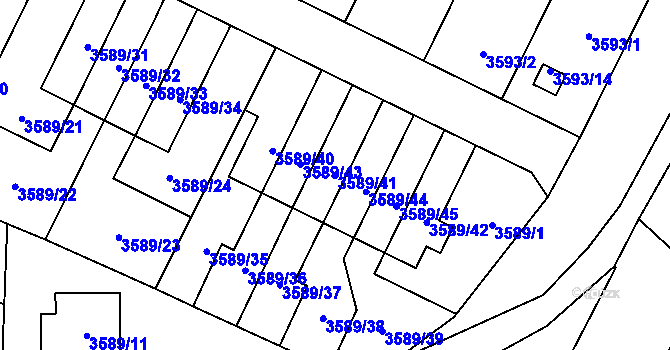 Parcela st. 3589/41 v KÚ Zábřeh na Moravě, Katastrální mapa