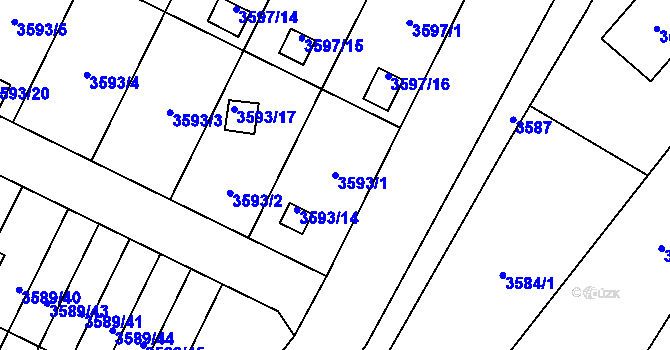Parcela st. 3593/1 v KÚ Zábřeh na Moravě, Katastrální mapa