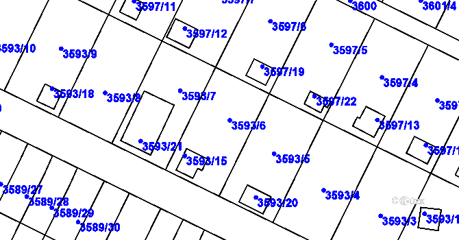 Parcela st. 3593/6 v KÚ Zábřeh na Moravě, Katastrální mapa