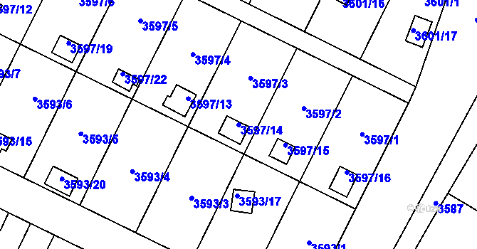 Parcela st. 3597/14 v KÚ Zábřeh na Moravě, Katastrální mapa