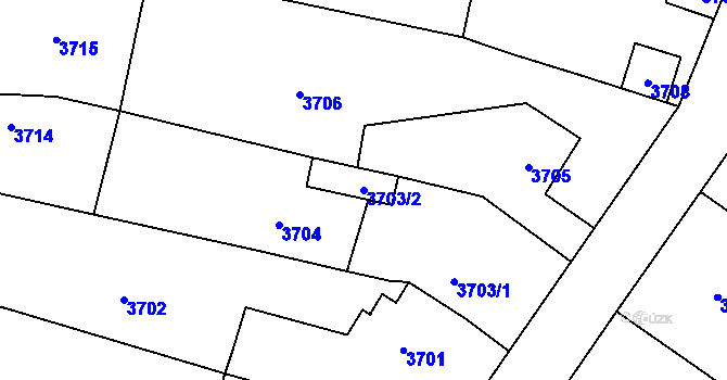 Parcela st. 3703/2 v KÚ Zábřeh na Moravě, Katastrální mapa