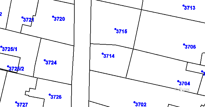 Parcela st. 3714 v KÚ Zábřeh na Moravě, Katastrální mapa