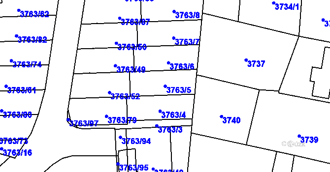 Parcela st. 3763/5 v KÚ Zábřeh na Moravě, Katastrální mapa