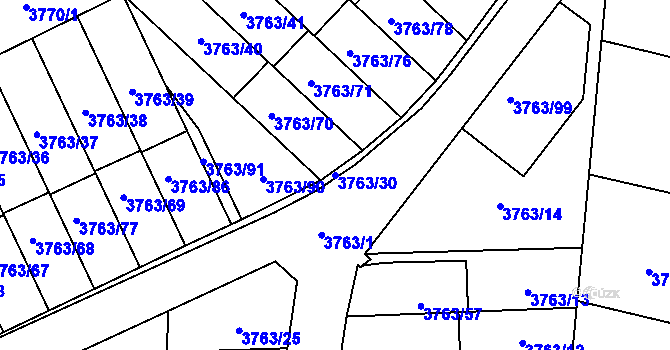 Parcela st. 3763/30 v KÚ Zábřeh na Moravě, Katastrální mapa