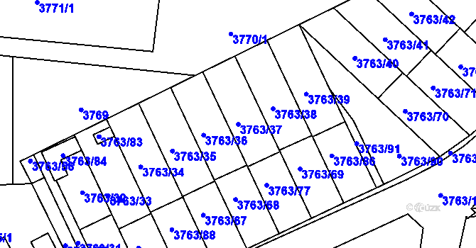 Parcela st. 3763/37 v KÚ Zábřeh na Moravě, Katastrální mapa